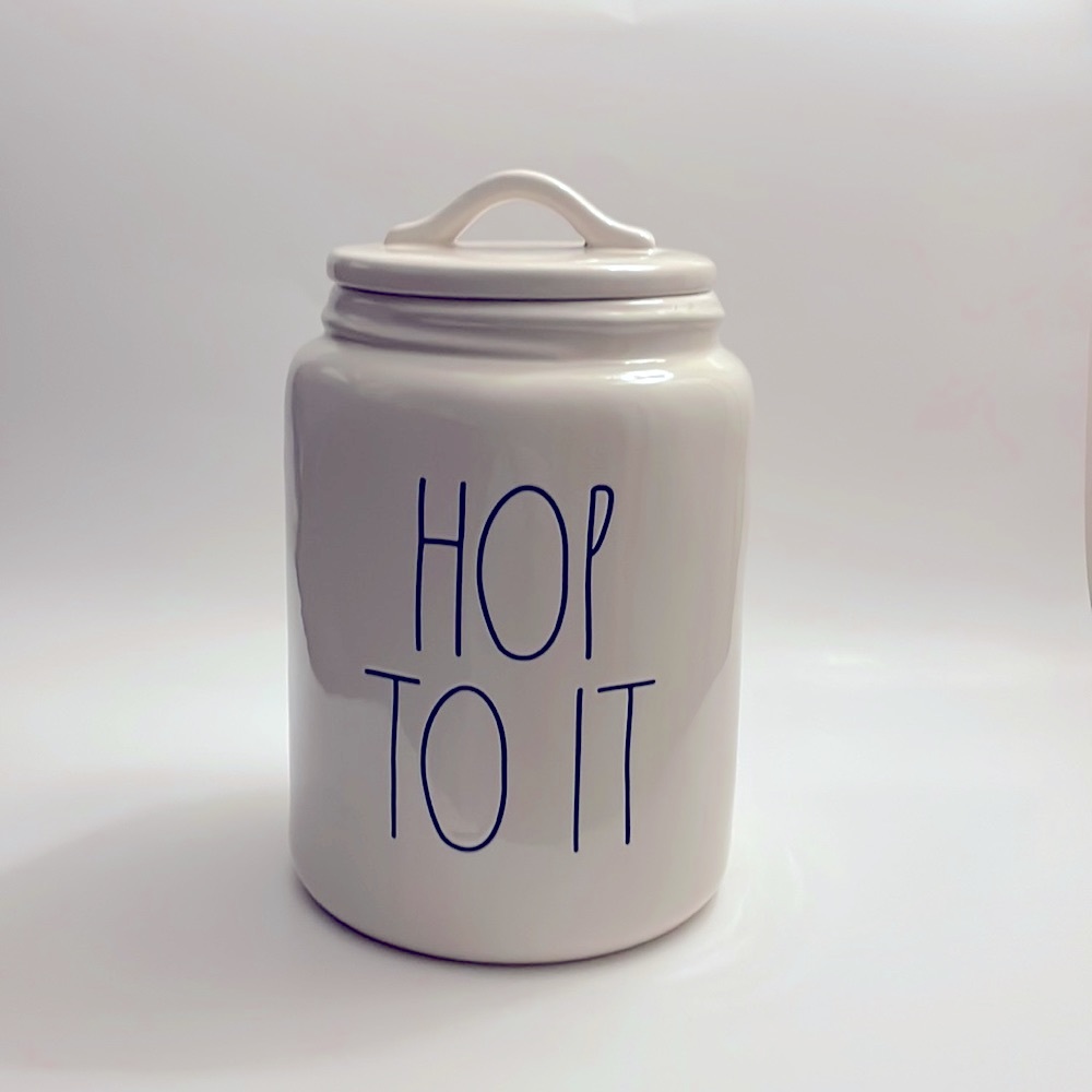 Rae Dunn Hop to it Ceramic Canister